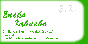 eniko kabdebo business card